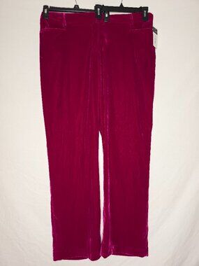 NWT Tahari ASL Magenta Velvet Dress Pants Size 18 Stretch Holiday